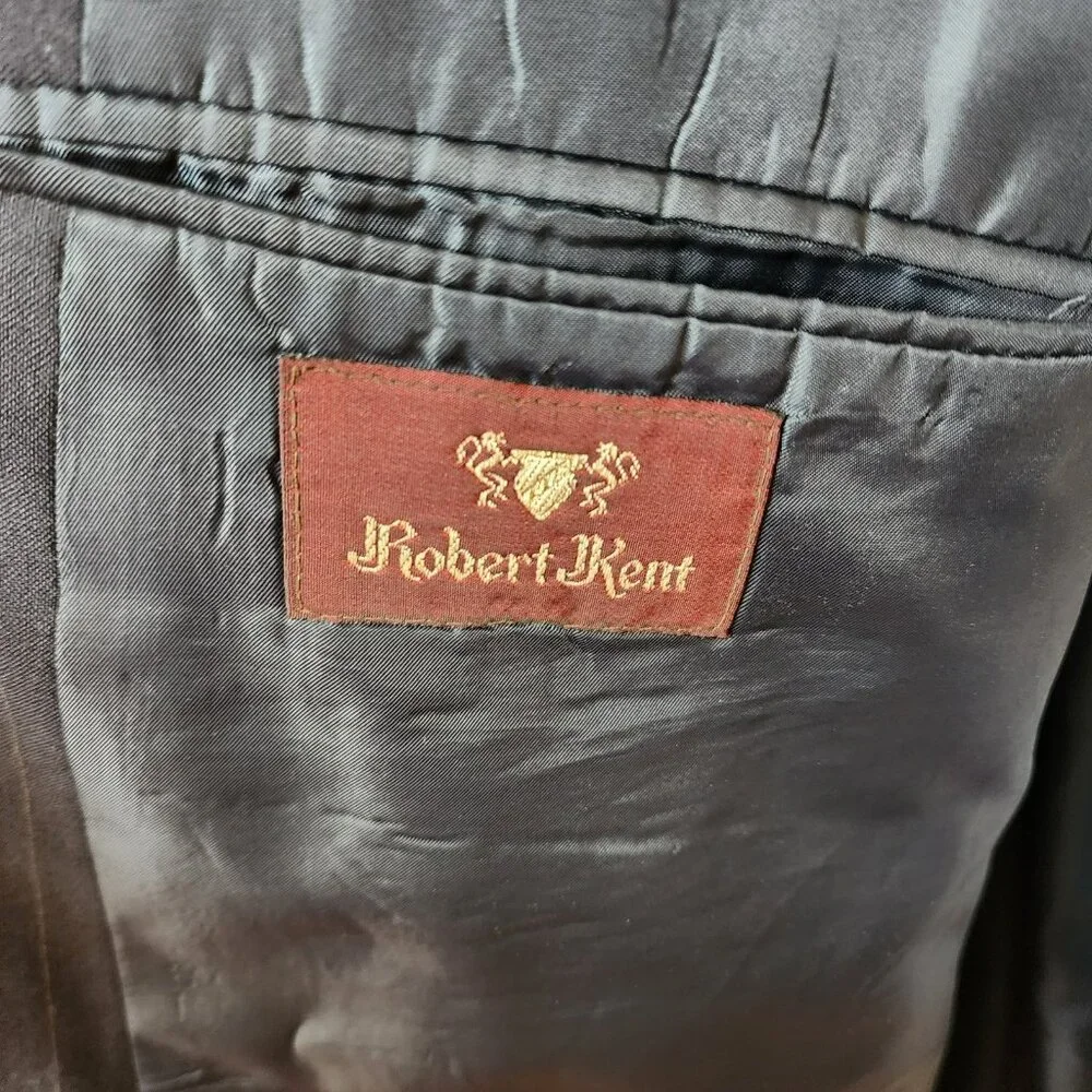 Robert Kent Wool Blazer 100%‎ Wool | 2-Button Pinstripe Suit Jacket 29x27